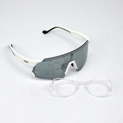 PACK DI OCCHIALI DA SOLE SPORTIVI MOS EYEWEAR MENORCA ALLWHITE + CLIP OTTICO