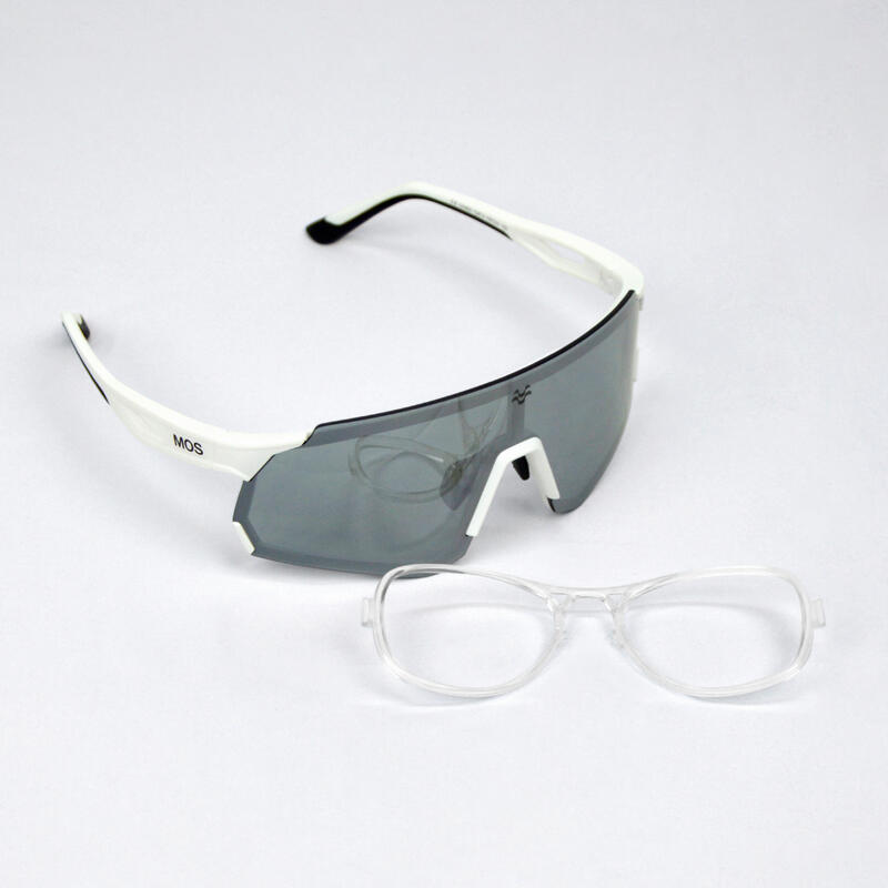 PACK LUNETTES DE SOLEIL SPORT MOS EYEWEAR MENORCA ALLWHITE + CLIP OPTIQUE