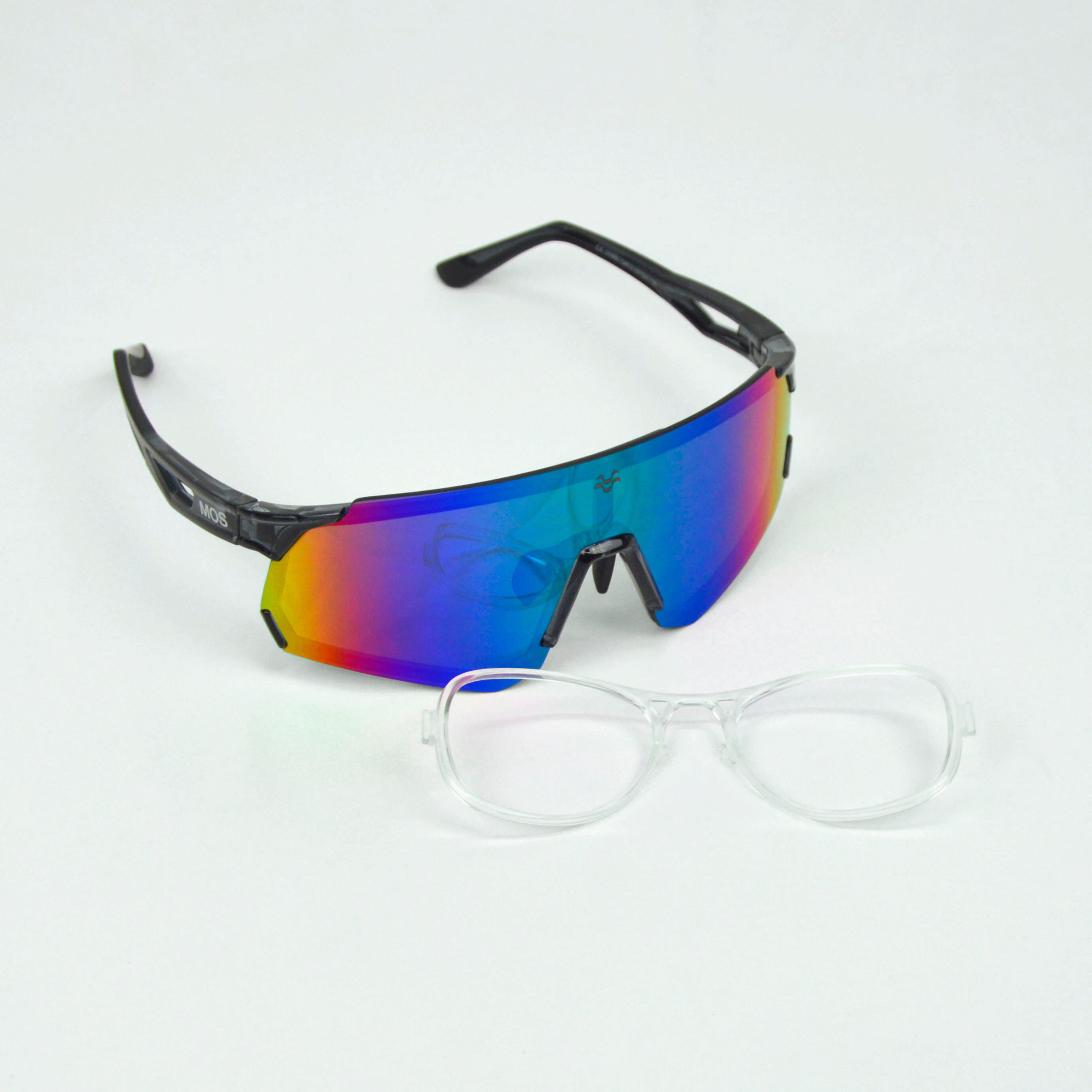 MOS PACK DI OCCHIALI DA SOLE SPORTIVI MOS EYEWEAR MENORCA GREY + CLIP OTTICO