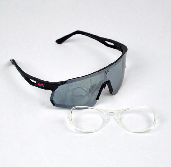 PACK DI OCCHIALI DA SOLE SPORTIVI MOS EYEWEAR MENORCA ALLBLACK + CLIP OTTICO
