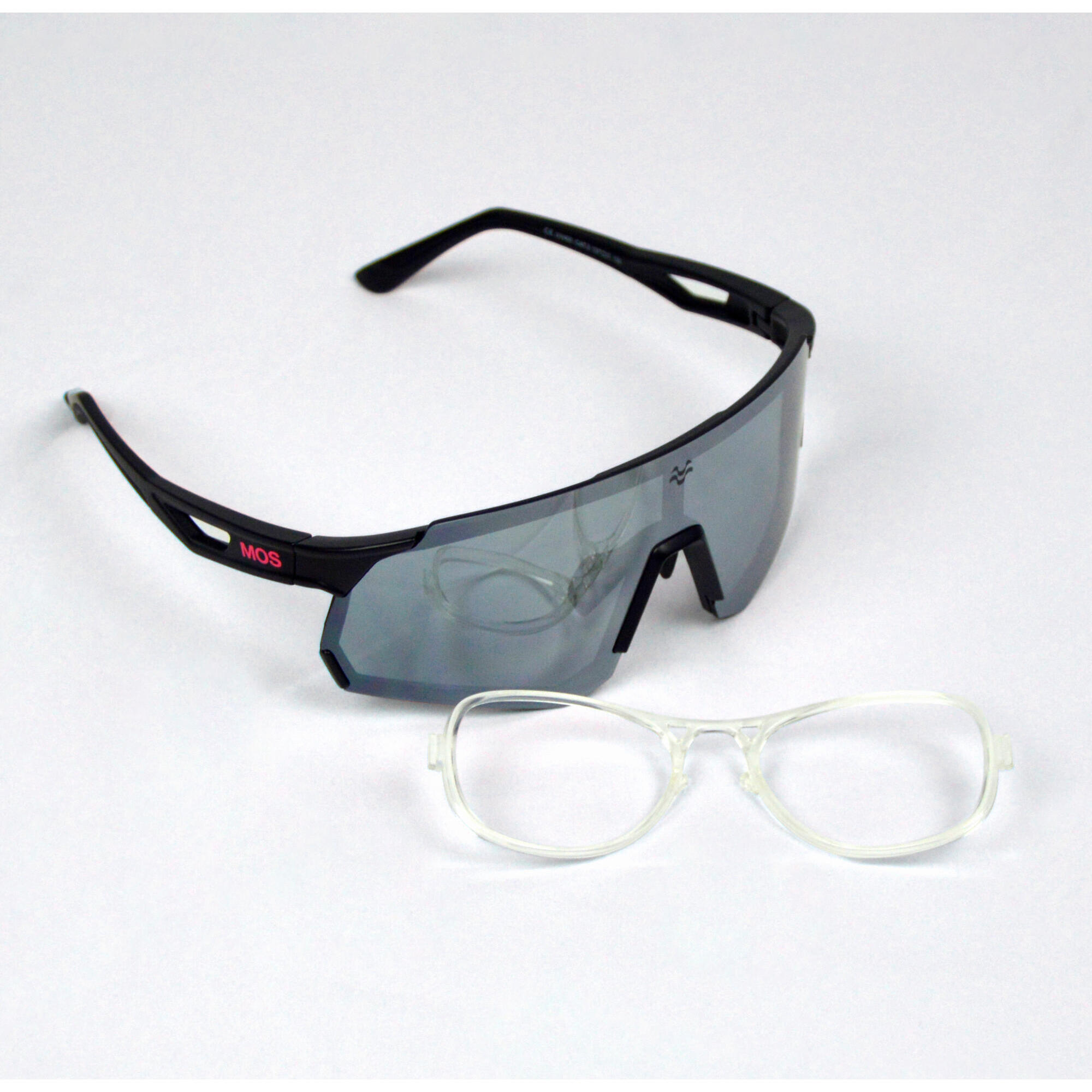 Mos - Pack Lunettes De Soleil Sport Mos Eyewear Menorca Allblack + Clip Optique - Lunettes De Soleil - Noir - Taille Unique - Decathlon