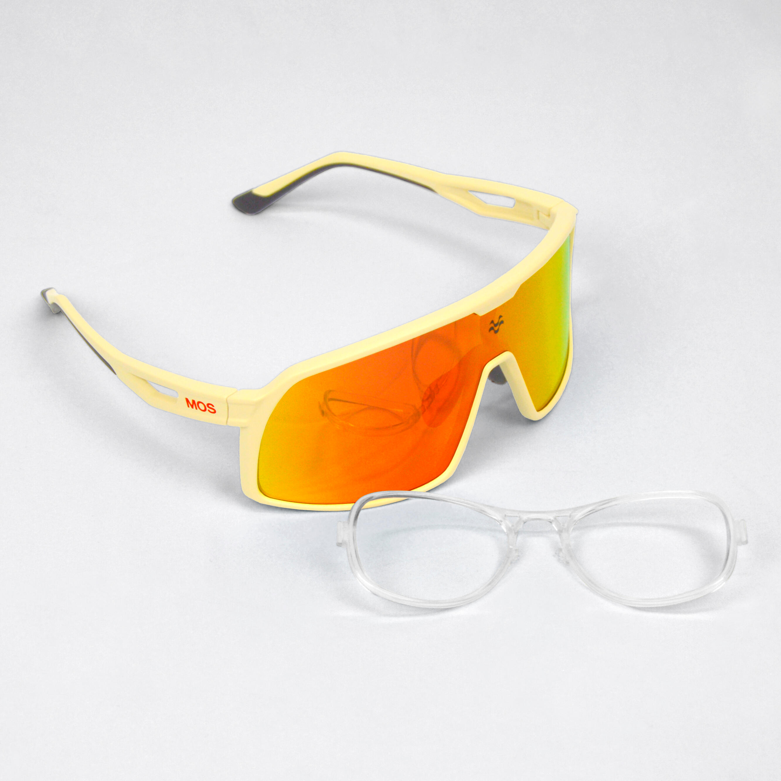 Pack de óculos de sol desportivos mos eyewear mallorca camel + clip óptico