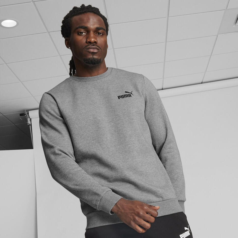 Męska bluza dresowa z małym logo i okrągłym dekoltem Essentials PUMA