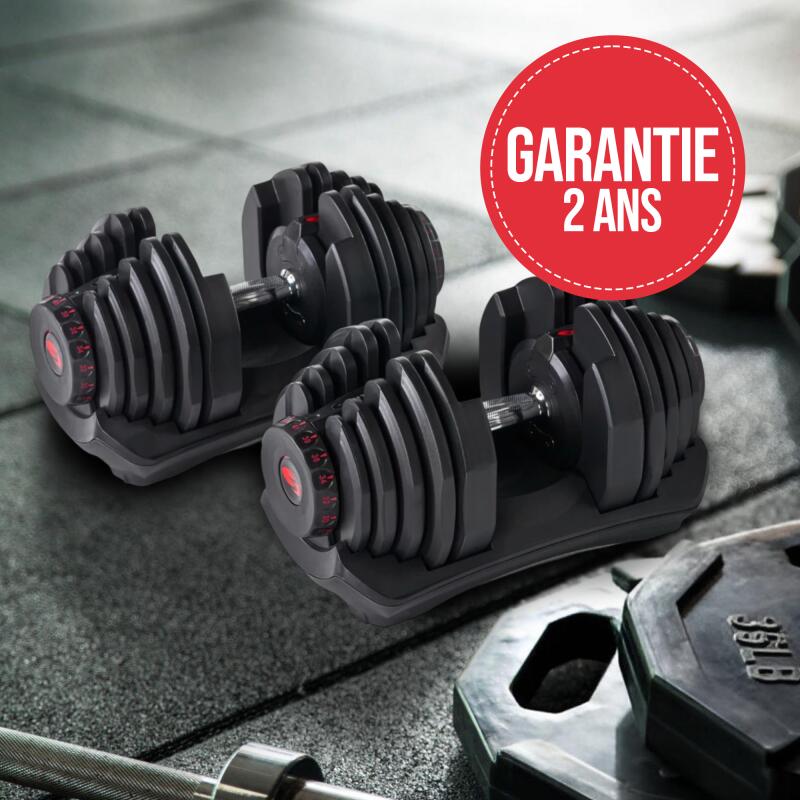 BOWFLEX - SelectTech 1090i - Paires d'haltères musculation réglable 4 à 41 kg 6/8