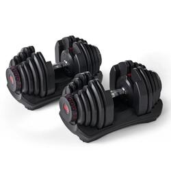 BOWFLEX - SelectTech 1090i - Paires d'haltères musculation réglable 4 à 41 kg