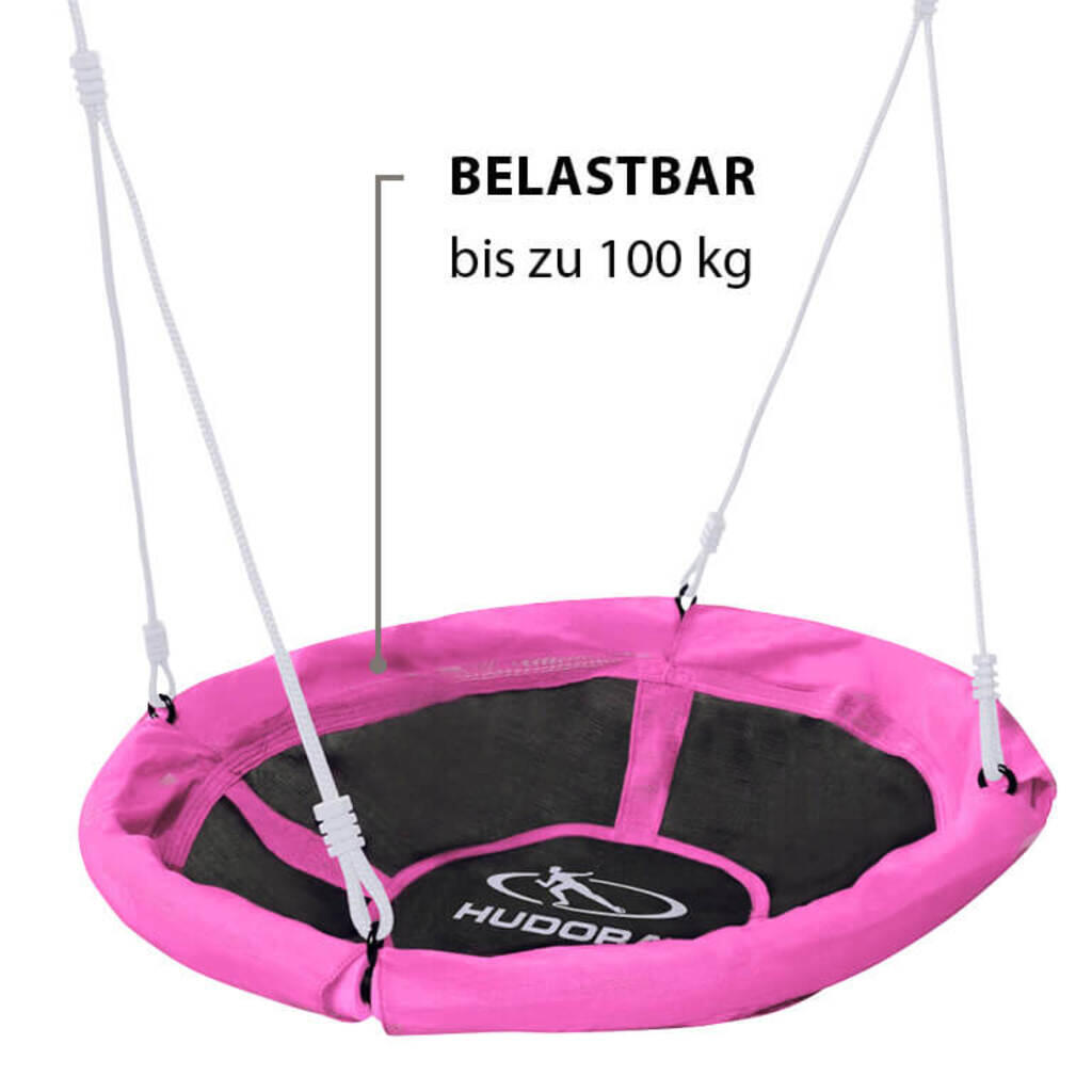 Balançoire nid HUDORA rose siège fermé 3/6