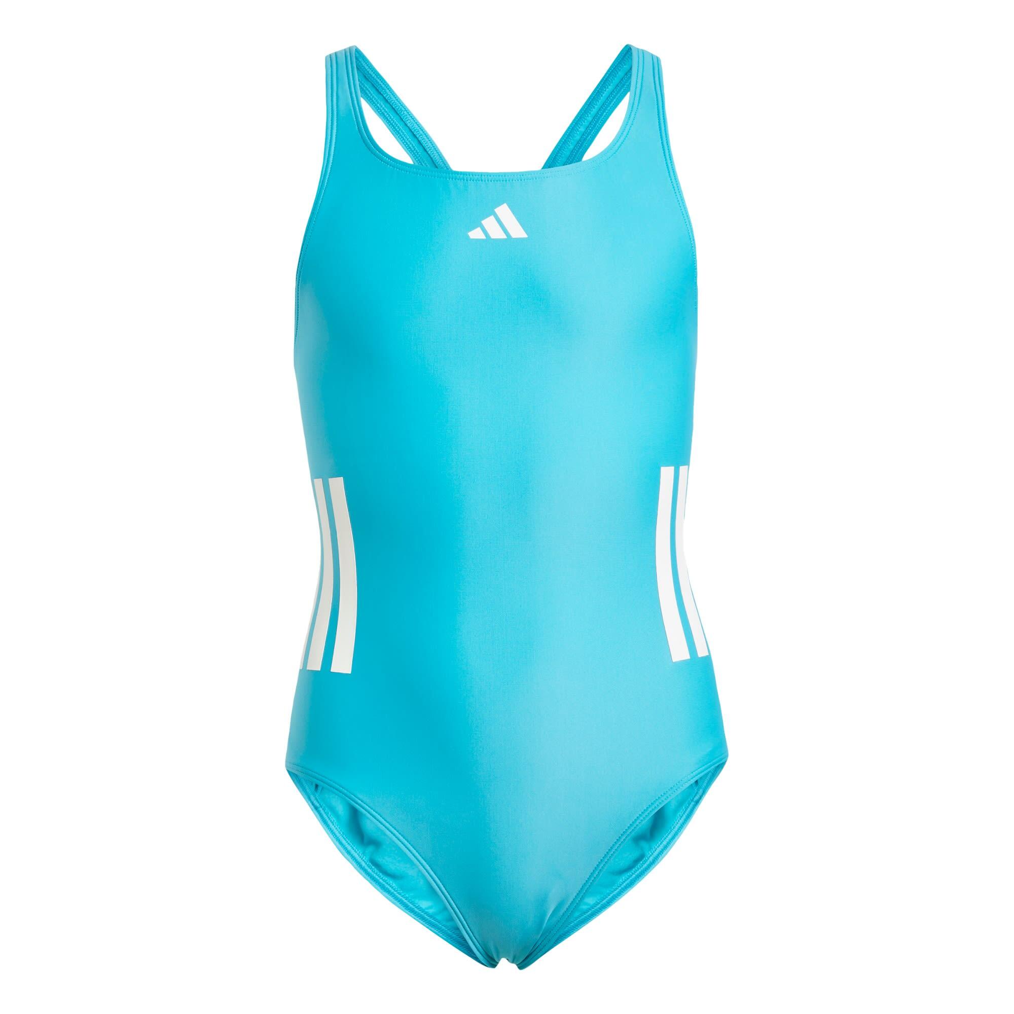 Adidas - Maillot De Bain 3 Bandes Dos En C Enfants - Combinaison De Natation - Blanc|bleu -  8 À 10 Ans - Decathlon