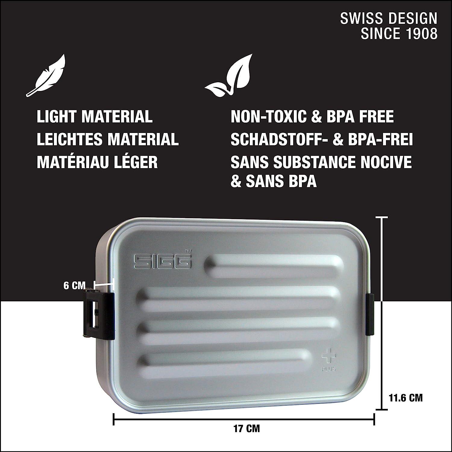 SIGG Lunch Box Metal Silber Plus 0.8L, BPA-frei, Leicht, Spülmaschinenfest 7/8