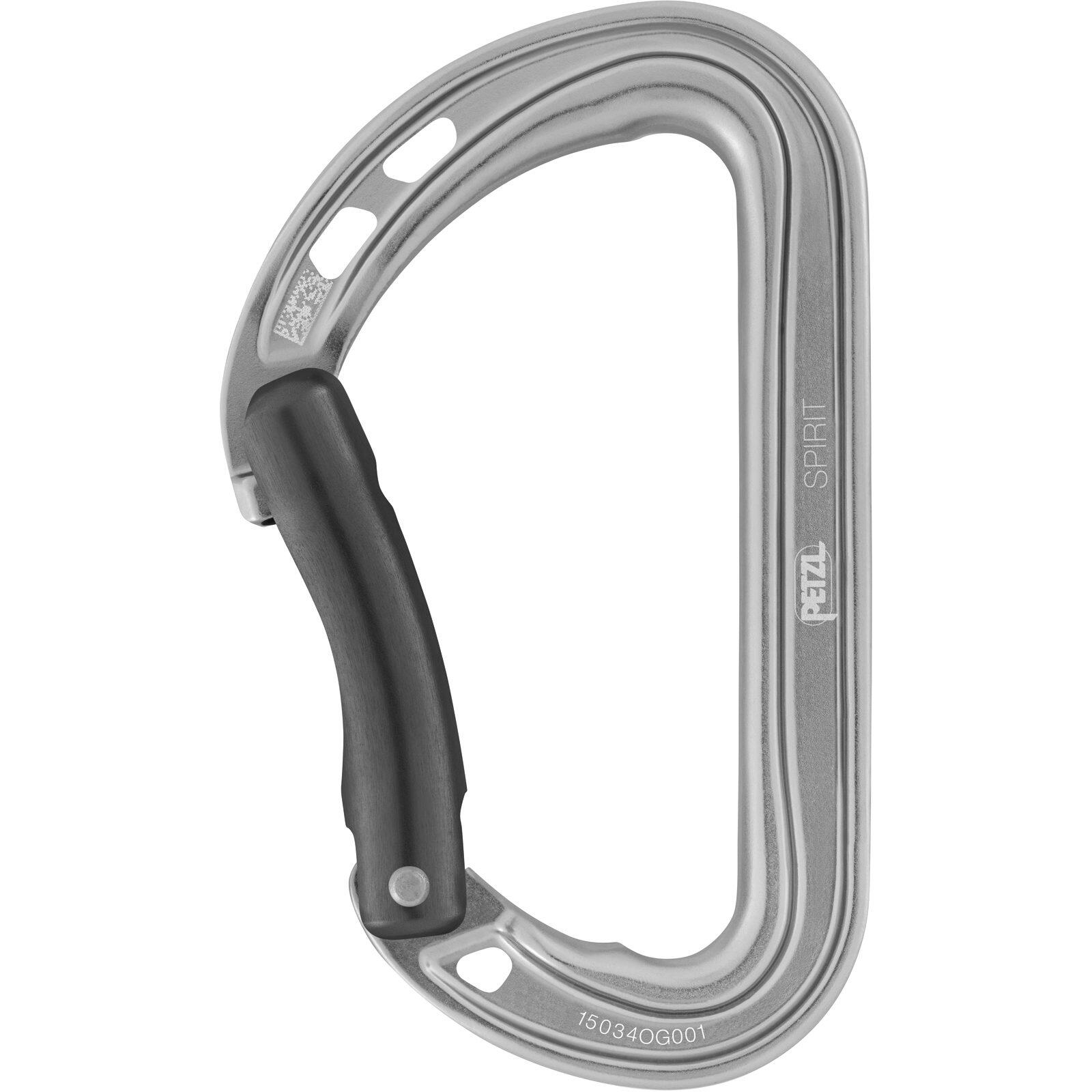 Mousqueton Petzl Spirit, doigt courbe, alu, pack 6, Keylock 4/7