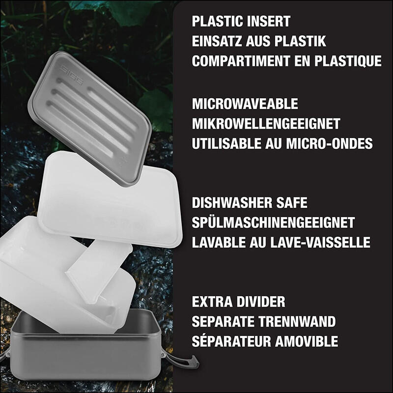 SIGG Lunch Box Metal Silber Plus 0.8L, BPA-frei, Leicht, Spülmaschinenfest 4/8