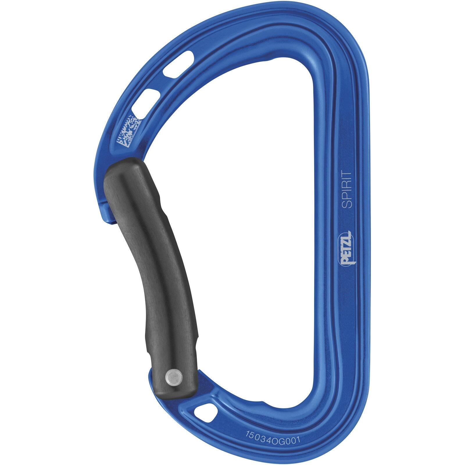 Mousqueton Petzl Spirit, doigt courbe, alu, pack 6, Keylock 3/7