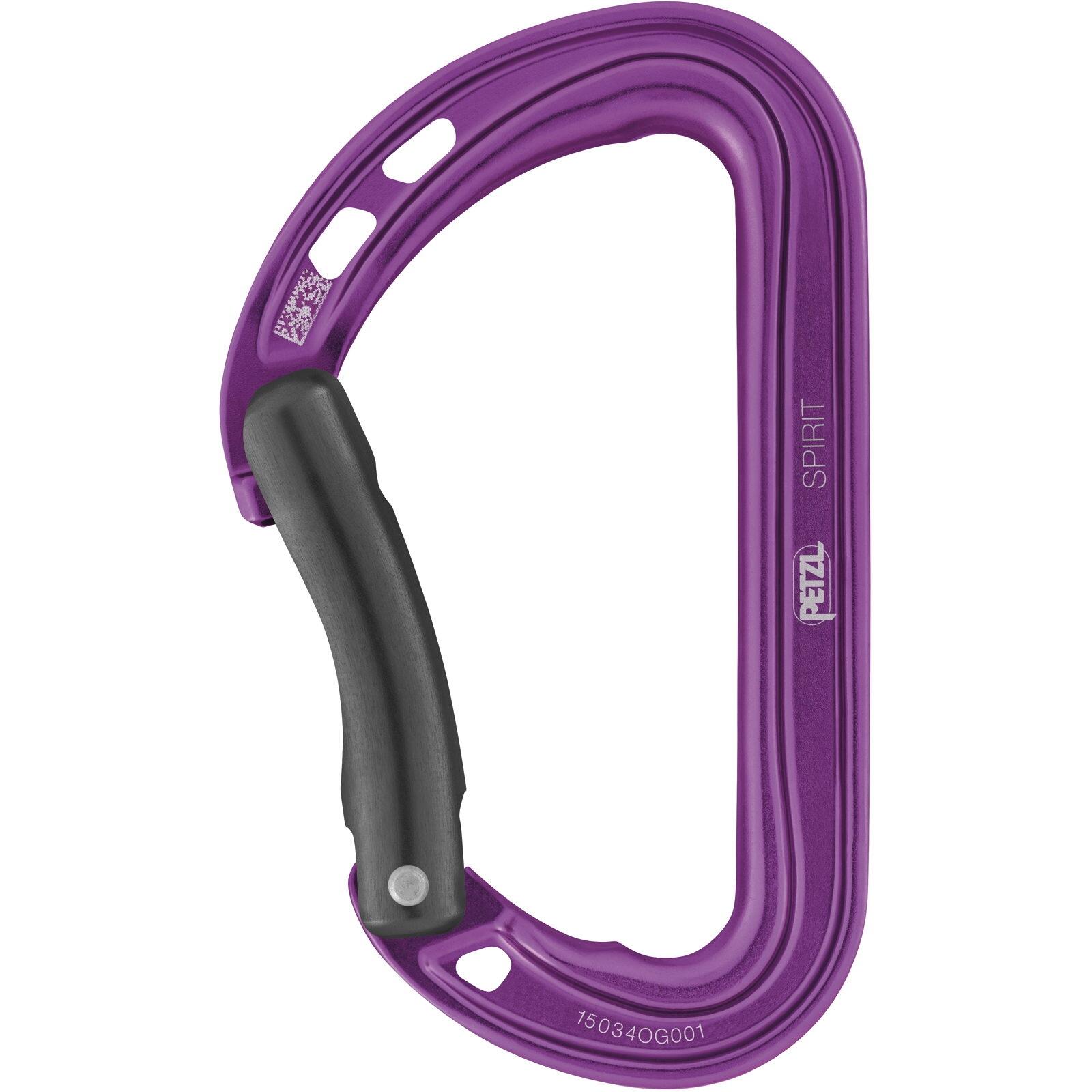 Mousqueton Petzl Spirit, doigt courbe, alu, pack 6, Keylock 5/7