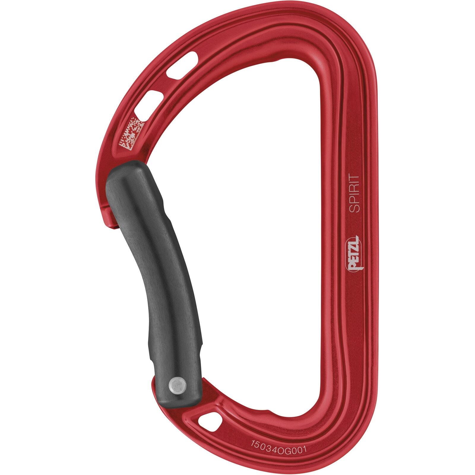Mousqueton Petzl Spirit, doigt courbe, alu, pack 6, Keylock 7/7