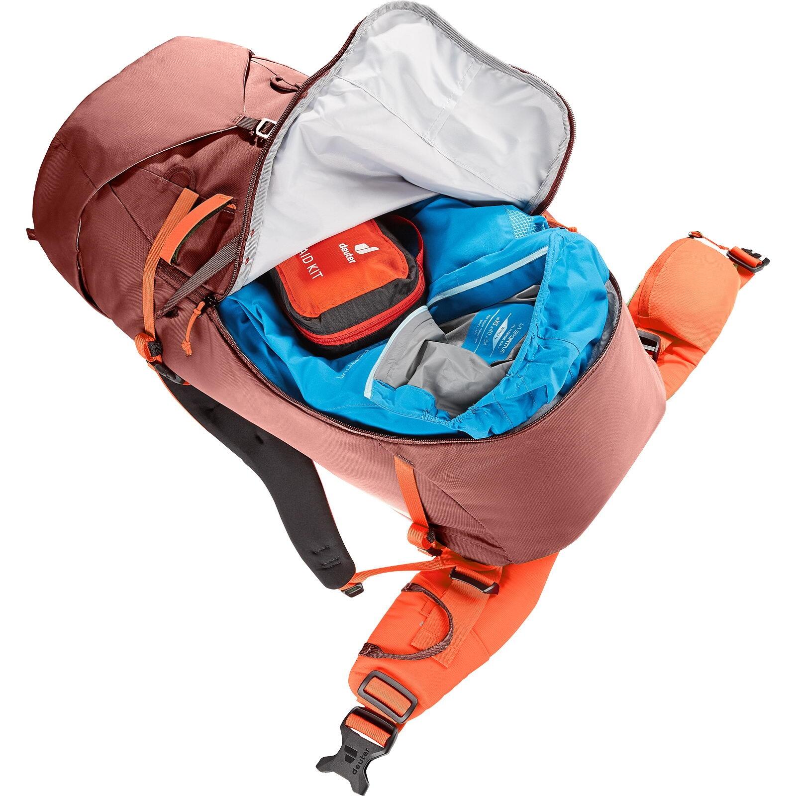 Sac d'alpinisme Deuter GUIDE 34+8 Redwood Papaya 42L Système Alpin VariFlex 4/7