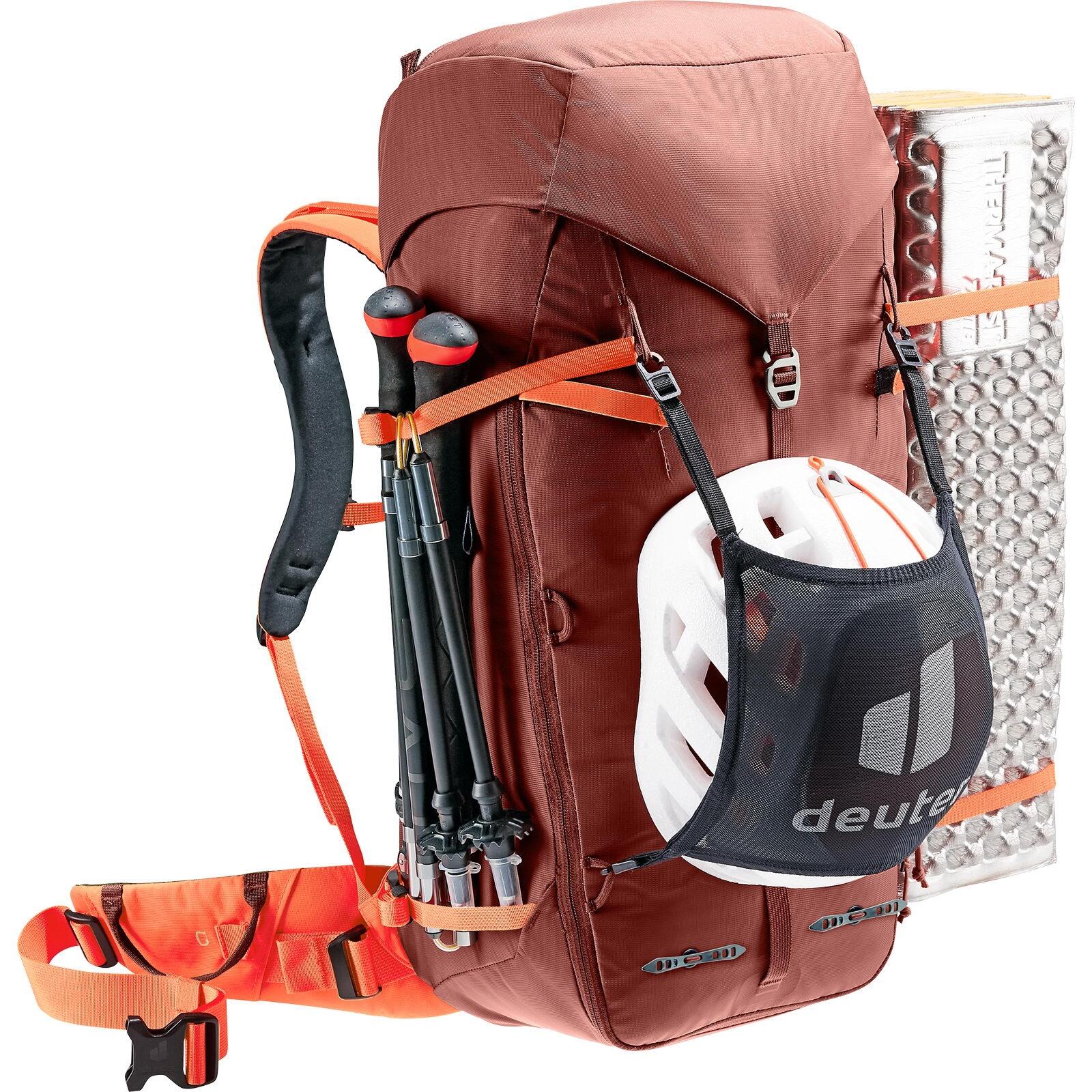 Sac d'alpinisme Deuter GUIDE 34+8 Redwood Papaya 42L Système Alpin VariFlex 6/7