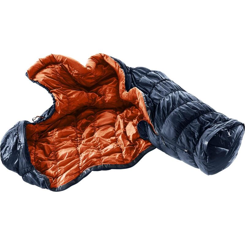 Śpiwór turystyczny Deuter Exosphere 0 EL (200 cm) - ink/paprika Prawy