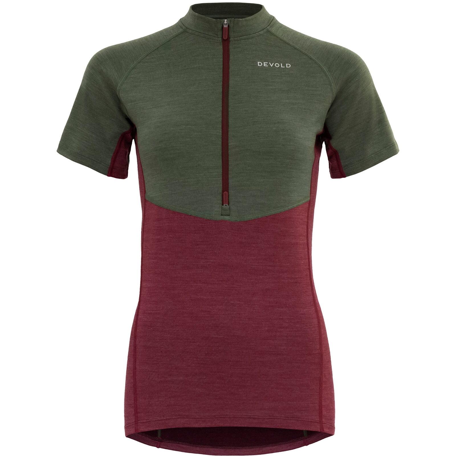 DEVOLD Bike-Funktionsshirt Standal Merino Tee Zip Neck Wmn beetroot