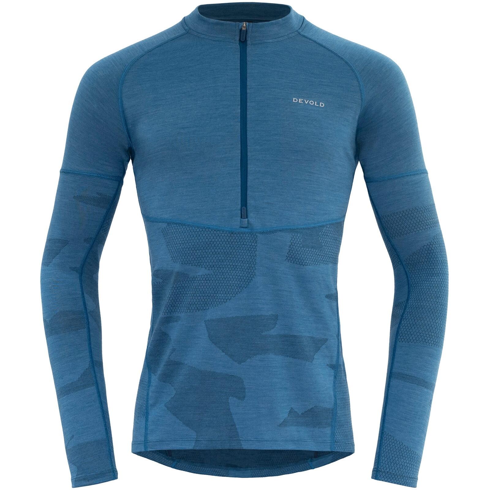 DEVOLD Bike-Funktionsshirt Standal Merino Shirt Zip Neck Man blue