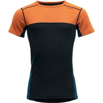 Kurzarm-Shirt Lauparen Merino 190 T-Shirt Man flame-ink-flood