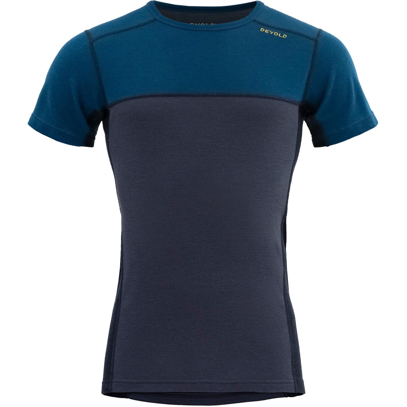 DEVOLD Kurzarm-Shirt Lauparen Merino 190 T-Shirt Man flood-night-ink