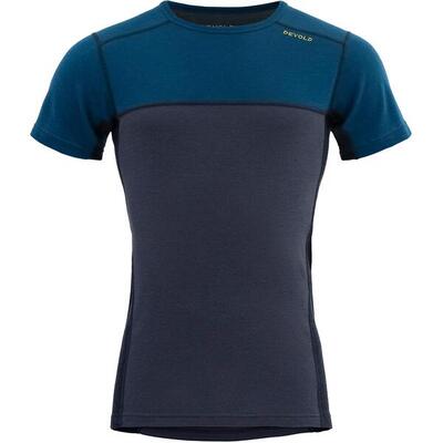 Kurzarm-Shirt Lauparen Merino 190 T-Shirt Man flood-night-ink