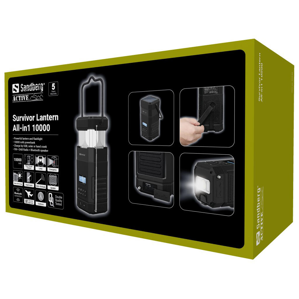 SANDBERG Survivor Lantern All-in-1 10000 - Lanterne solaire et powerbank 3/3