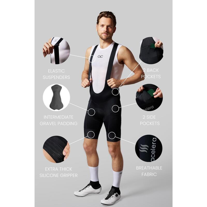 Cuissard vélo route à bretelles homme - Pantalon de cyclisme - VTT