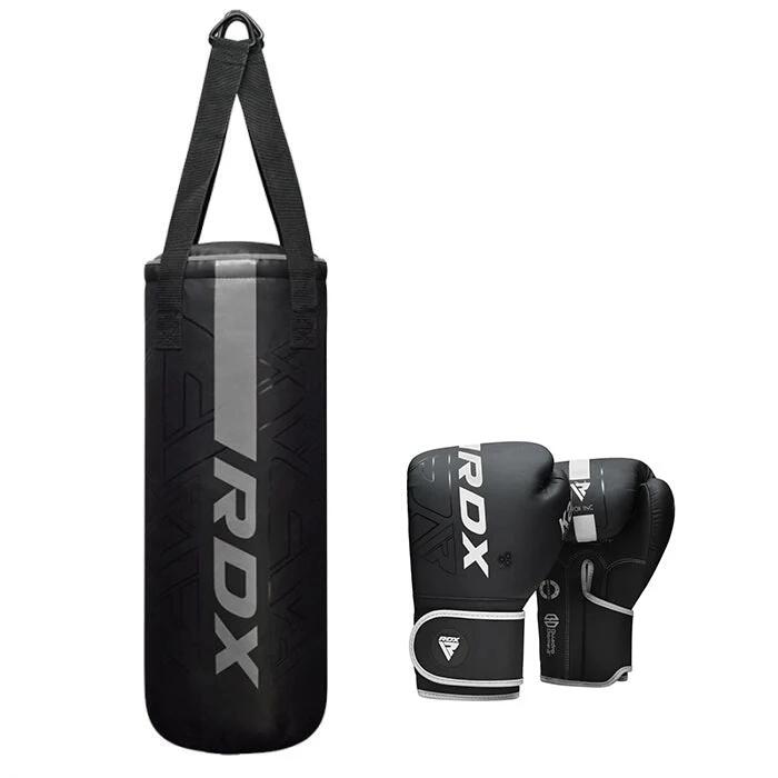 Set sac de box RDX F6 2FT KARA Kids și mănuși de 6 OZ, Argintiu, uni