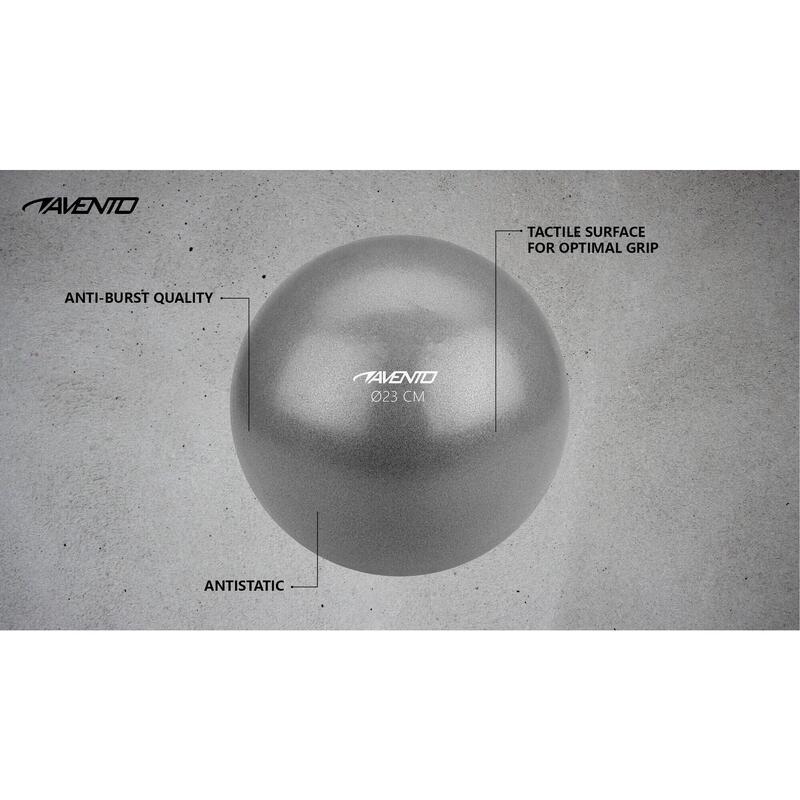 Minge soft gimnastică 23 cm, gri — anti-explozie, 110 g