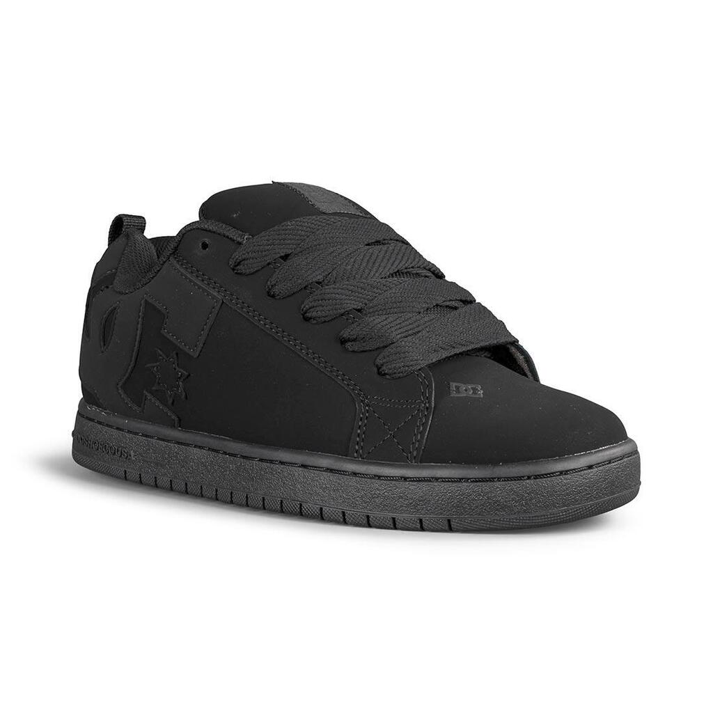 DC Court Graffik Skate Shoes - Black/Black/Black - Nubuck