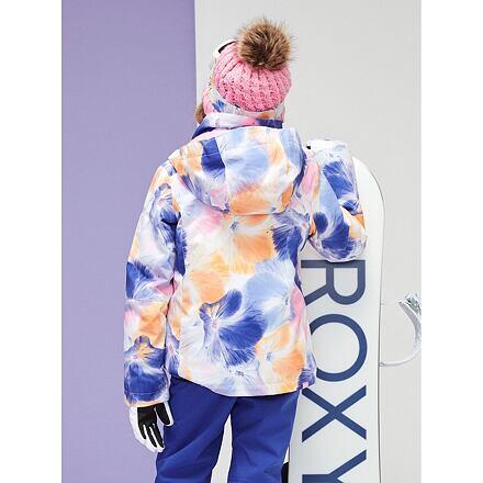 Kurtka dziewczęca Roxy Jetty Girl na narty różowo-niebieska z kapturem 4/7