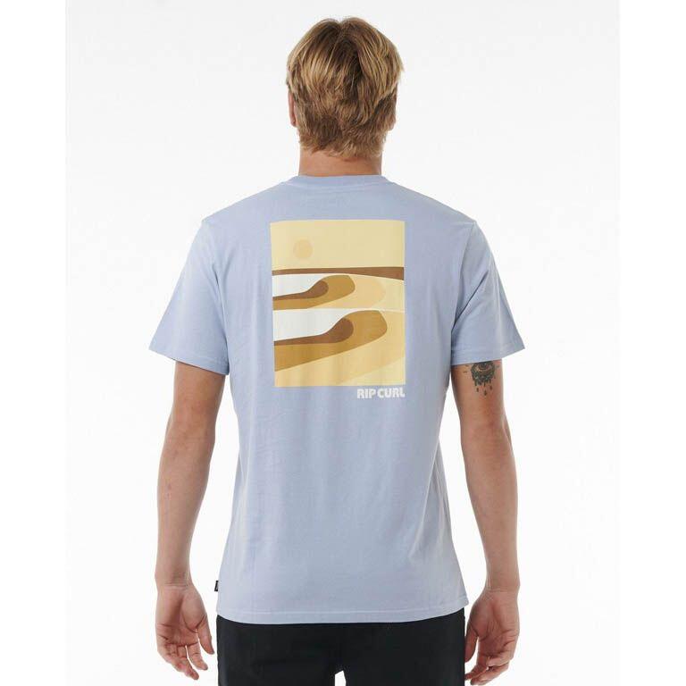 triko RIP CURL Surf Revival Lined Up Tee SPRAY BLUE