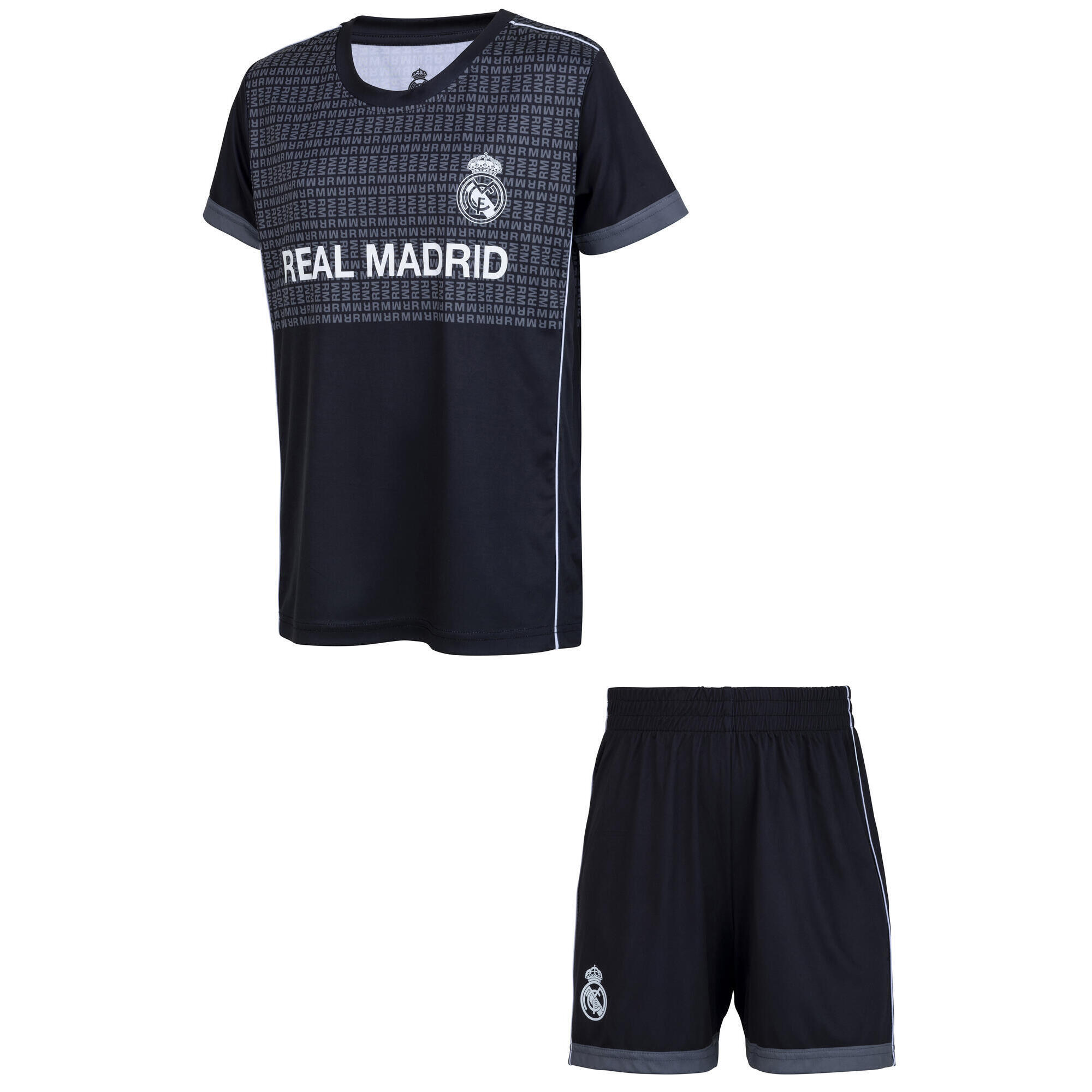 Real Madrid - Maillot Short Real Enfant Garçon - Collection Officielle Real Madrid - Tenue De Football - Noir - 12 À 14 Ans - Decathlon