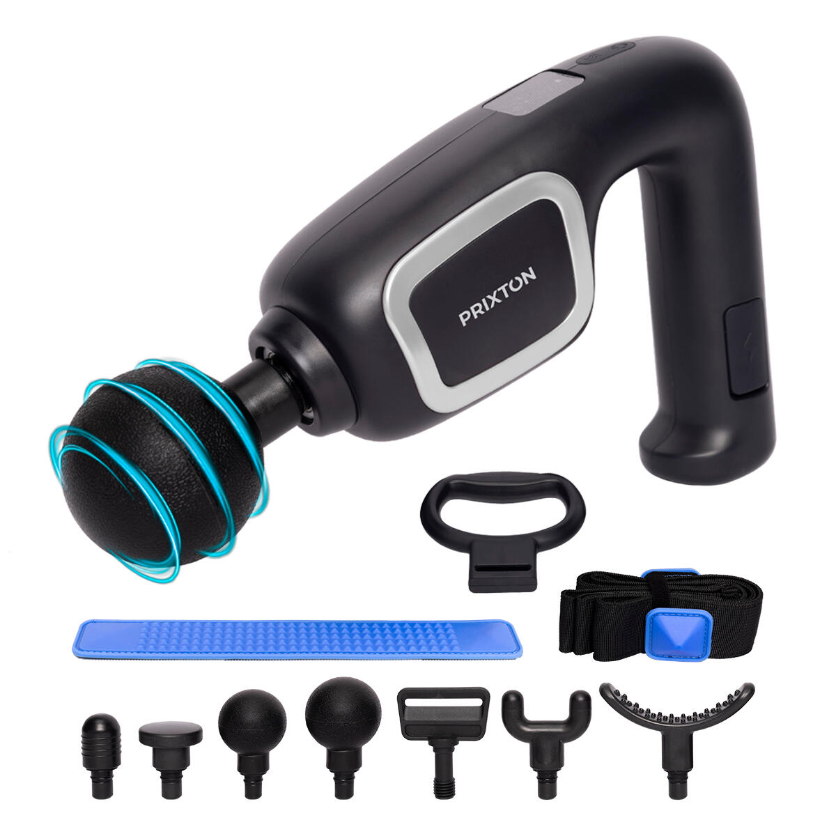 Pistolet de massage Power Flex - 6 vitesses - 7 têtes - 2800 tr/min - 24W 6/8