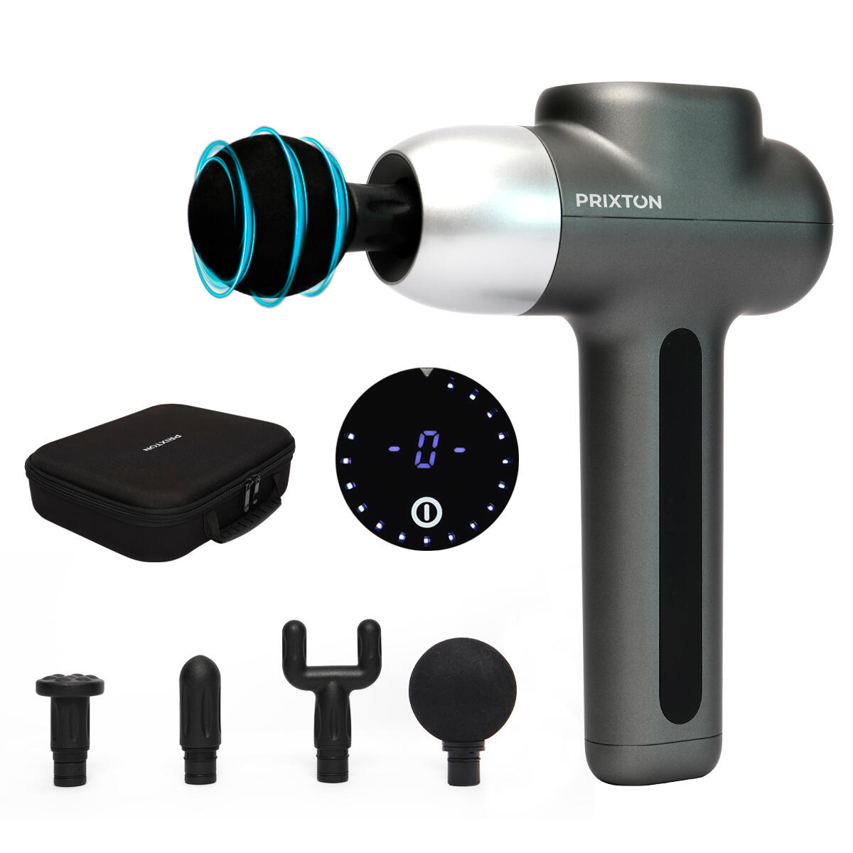 Pistolet de massage MGF300 - 5 vitesses - 4 têtes - 2600 tr/min - Puissance 75W 7/8