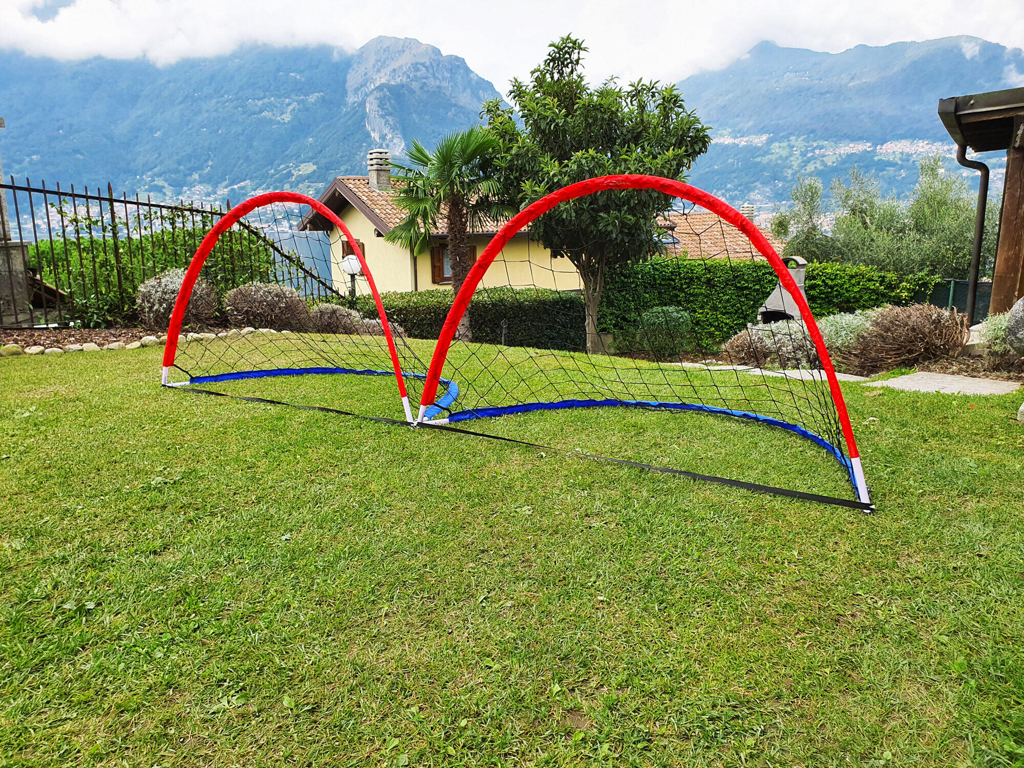 NETSPORTIQUE Paar voetbaldoelen met bal, pomp en tas - Geweldig voor spelletjes in de tuin!