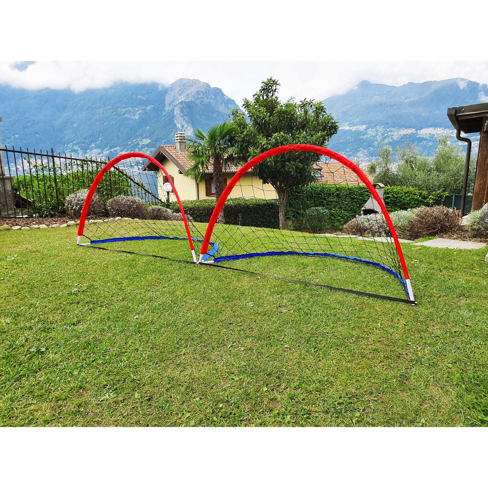 Netsportique - Paire De Buts De Foot Avec Ballon, Pompe Et Sac - But - Blanc|rouge - Taille Unique - Decathlon