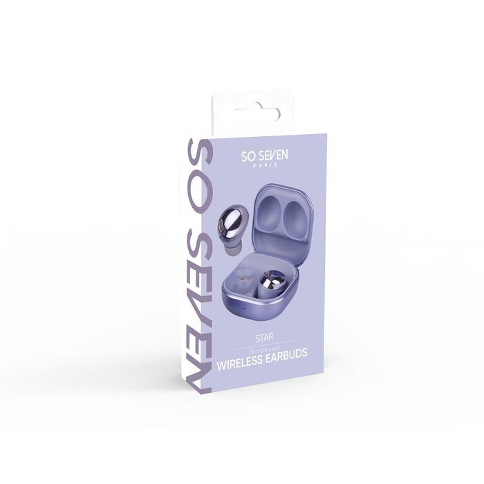 Ecouteurs sans fil bluetooth SoSeven Star Lavande 4/4