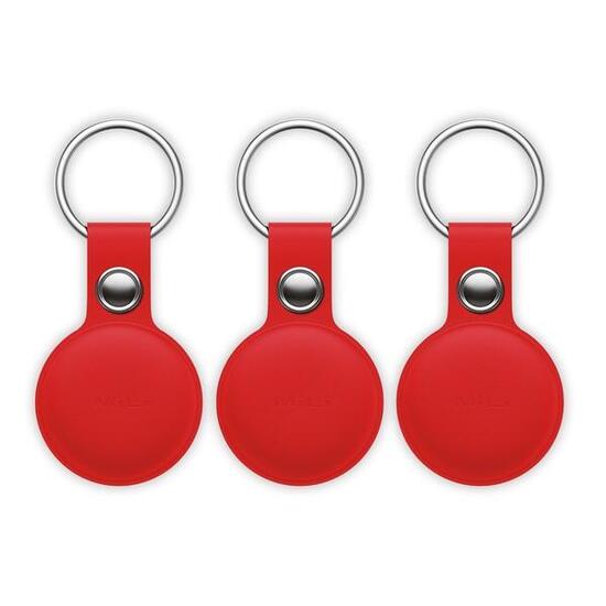 Lokalizator biały bluetooth x3 z czerwonym etui z zawieszką dla iOS MILI MiTag