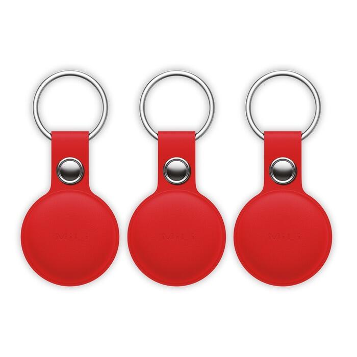 Mili - Pack De 3 Porte-clés Similicuir Avec Tracker Intégré Mili Rouge - Balise Gps - Rouge - No Size - Decathlon