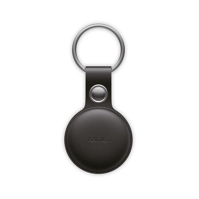 Lokalizator biały bluetooth x1 z czarnym etui z zawieszką dla iOS MILI MiTag
