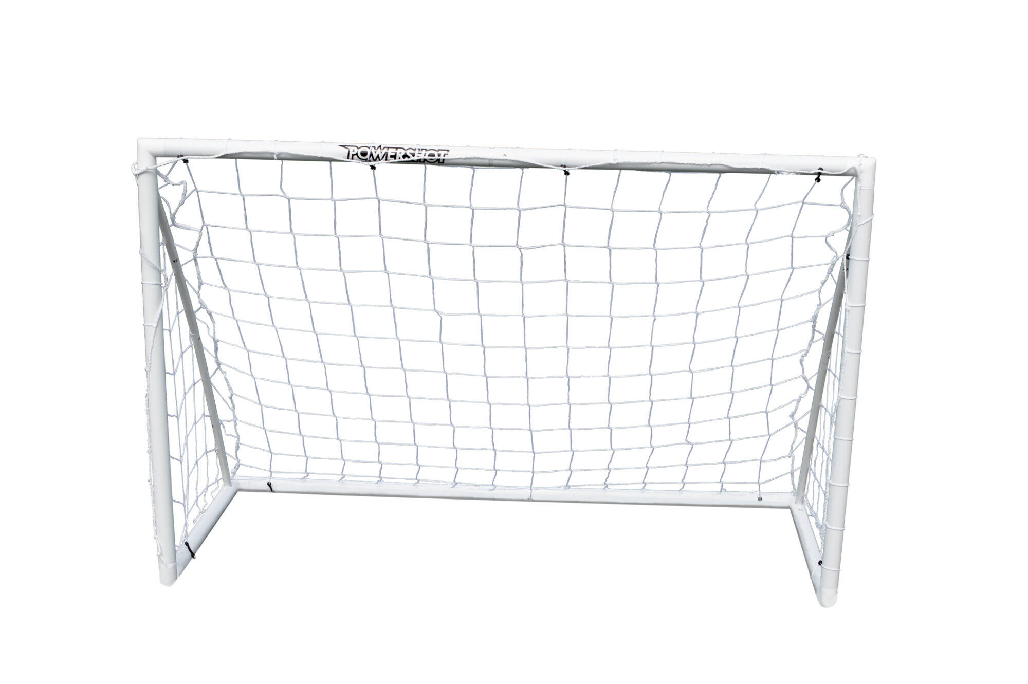 POWER SHOT Football Goal 1.8 x 1.2 m uPVC White - Complete Kit, Quick Assembly
