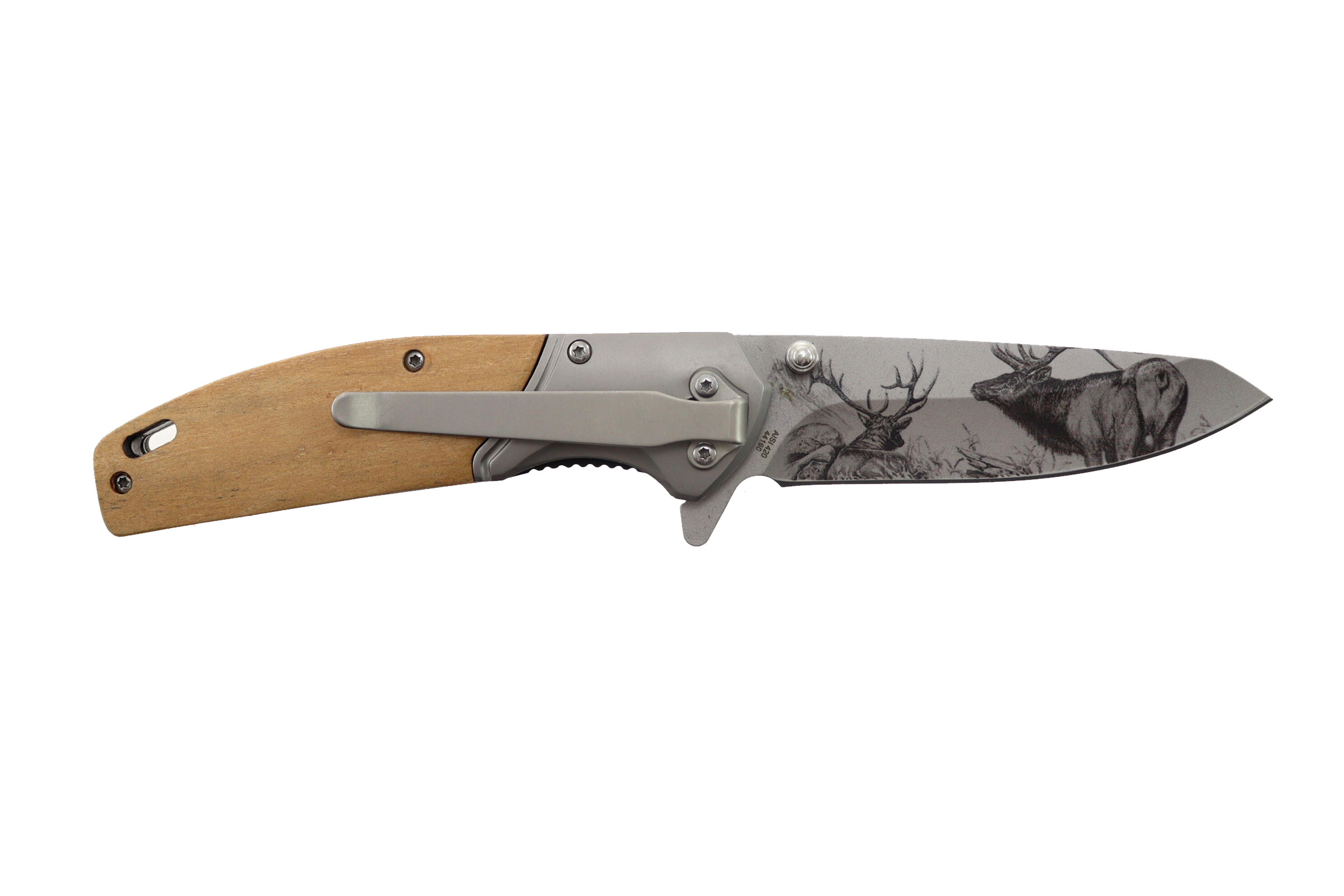 Nóż z motywem jelenia olive wood 2/4