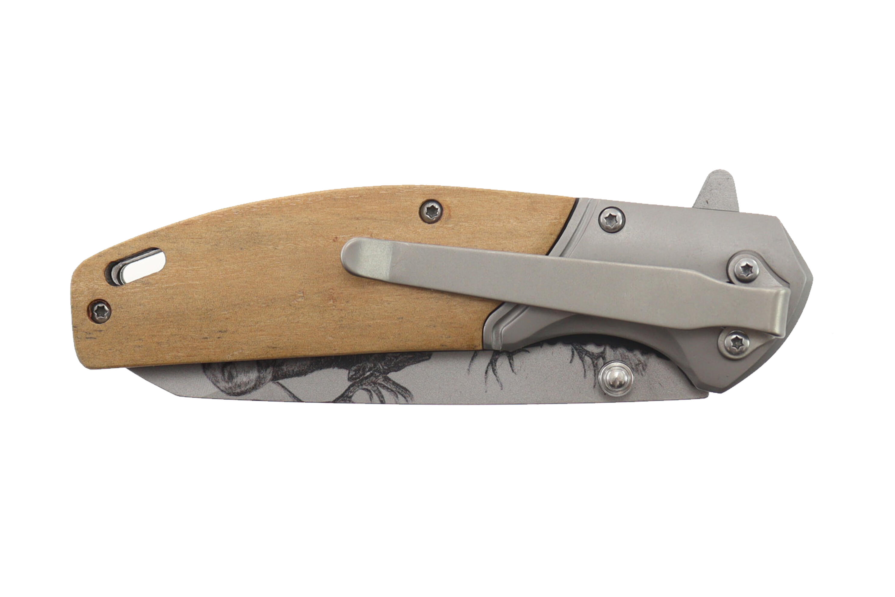 Nóż z motywem jelenia olive wood 4/4