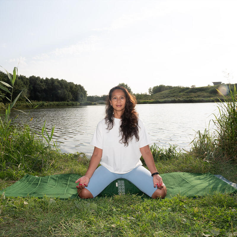 Saltea de yoga din bumbac - Chateau gray