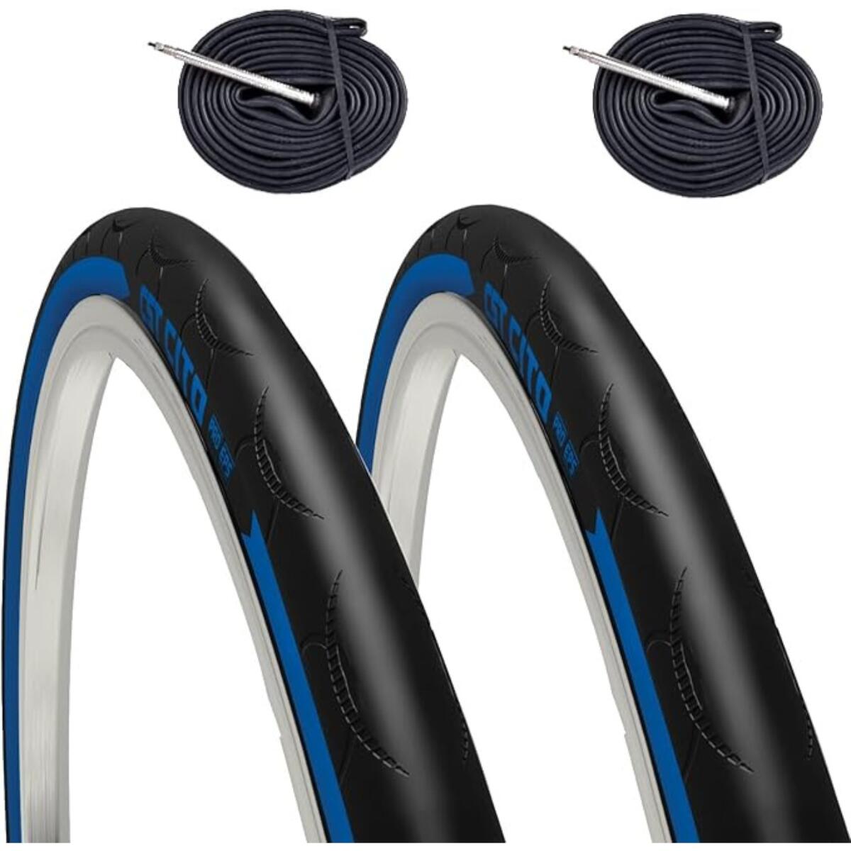 CST 2 copertoni 700x23C (23-622) +camere, pneumatici bici corsa 700 x 23C 170 tpi EV