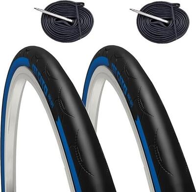 2 copertoni 700x23C (23-622)+ camere pneumatici bici corsa 700 x 23C 170 tpi EV