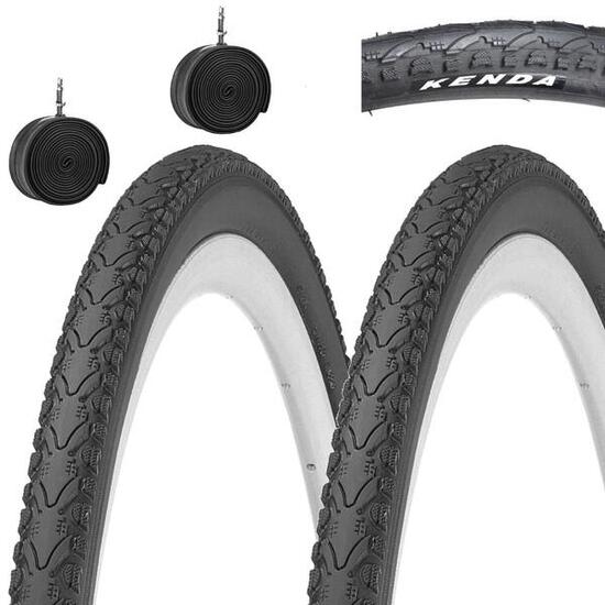 2 copertoni 700x35C + camere pneumatici trekking 700 x 35C gomma demi slick EV