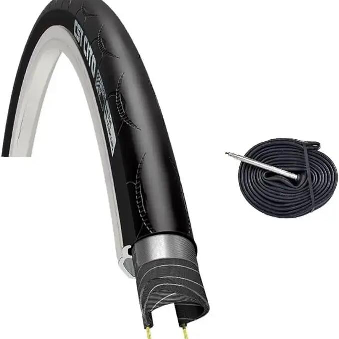 Tyre road bike 700x23C (23-622)+inner tube 60mm, tyre 700 X 23C EV