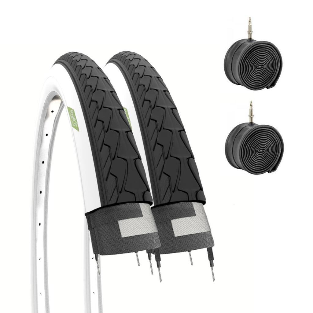 2 tyres 700x35C (37-622) 28 5/8 3/8+tubes, 700x35C black/white road EV